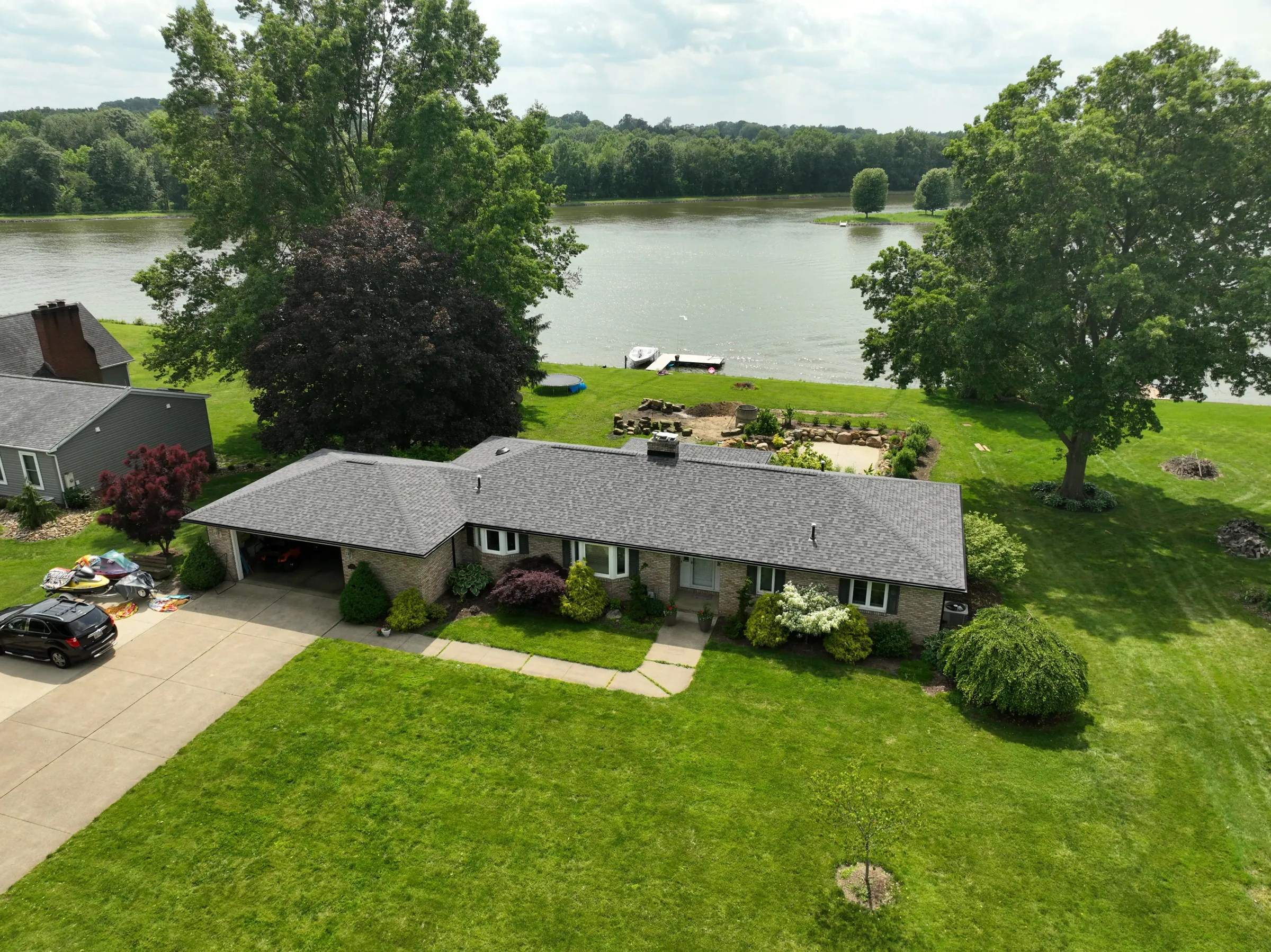 Completed roofing project. 255 Lake Drive