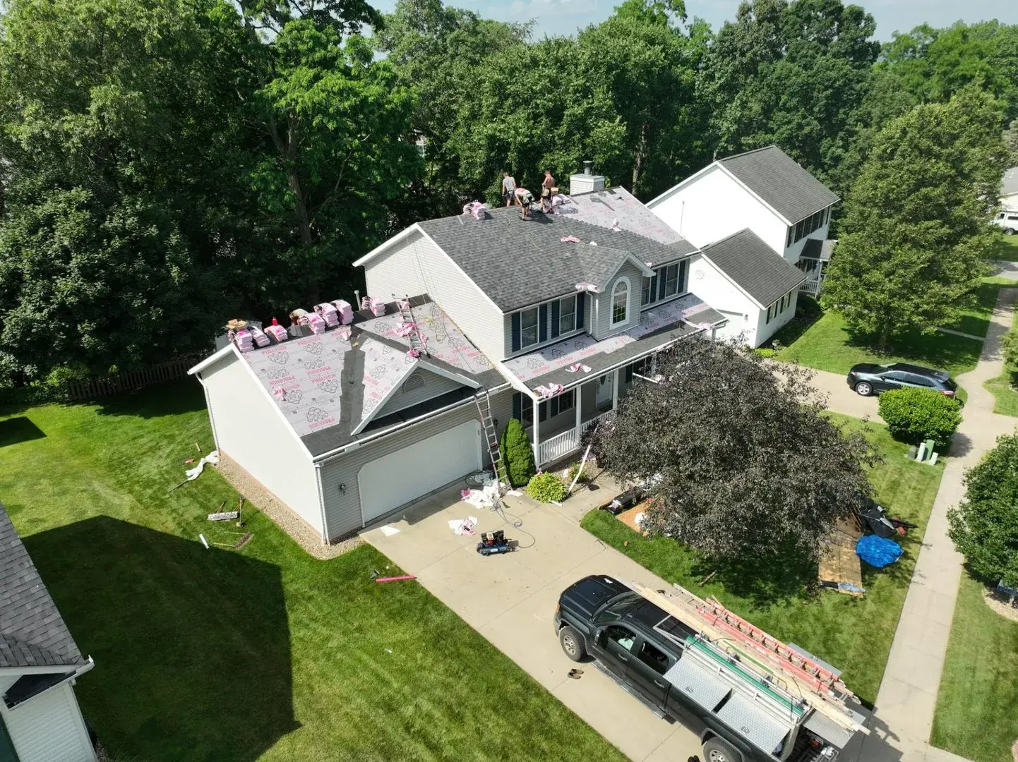 Insurance claim roof replacement project