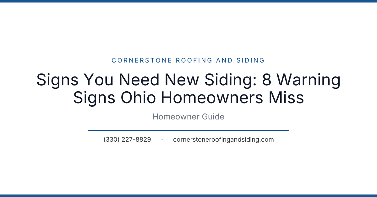 Signs You Need New Siding: 8 Warning Signs Ohio Homeowners Miss